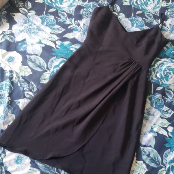 Vintage Armani Collezioni silk structured ruched gathered LBD little black dress